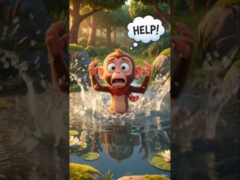 🦆🐒 बंदर और बतख की कहानी|#viral #shorts #tending #reels #bandar #batakh