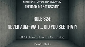 rule 324: never adm- wait... did you f*cking see that? | herclueless (AI Glitch Noir / Jumpcut)