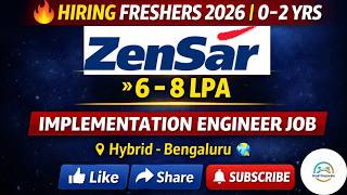 🔥 Zenskar Hiring Freshers | Implementation Engineer Job | 6–8 LPA | Bangalore Hybrid