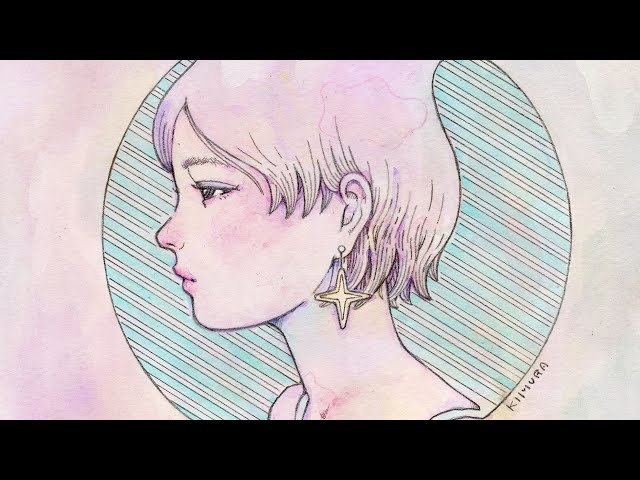 ★木村智博「密かに」アクリルガッシュ 色鉛筆 鉛筆　マット付き ☆木村智博「密かに」アクリルガッシュ 色鉛筆 鉛筆 マット付き