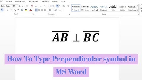 How To Write Perpendicular to symbol in Word | How to Insert Perpendicular to in Microsoft Word