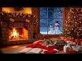 Warm Christmas Cabin Nights 🎄 Cozy Jazz, Snowfall &amp; Fireplace for Relaxation &amp; Focus