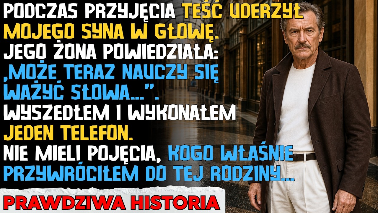 Mój ojciec uderzył mojego męża w twarz przy gościach, a kiedy się odwróciłam, usłyszałam własną żonę mówiącą, że Tomek powinien nauczyć się ważyć słowa. Wszyscy to widzieli, ale nikt nic nie...