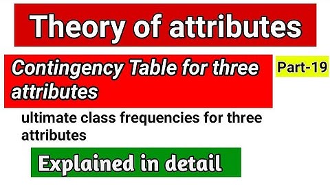 contingency table | contingency theory | contingency table for three attributes | Theory of attribu