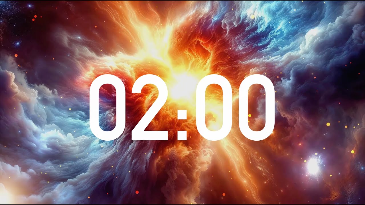 2 Minute Countdown Timer with Alarm and Deep Space Ambient Music (4K ...