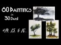 #14, 15, &amp; 16 - 60 Paintings in 30 Days CHALLENGE! Tiny Meditative Watercolor Landscapes