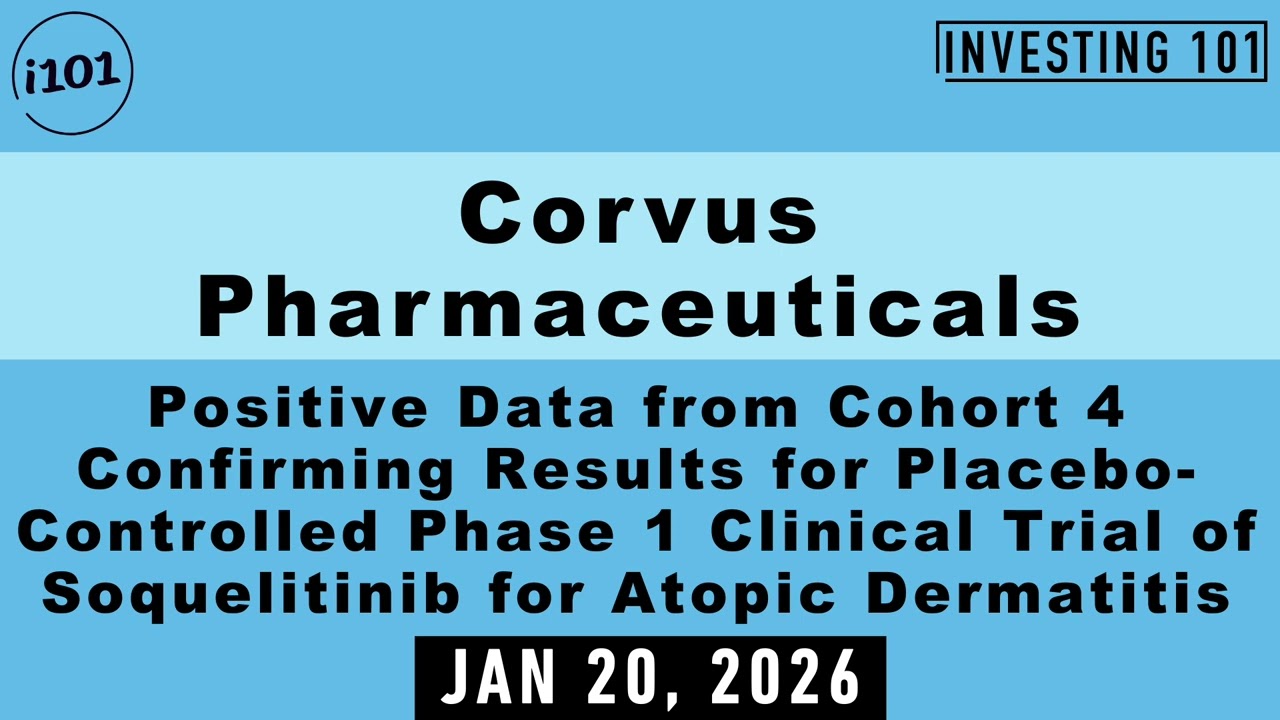 Corvus Pharmaceuticals Positive Data from Cohort 4 Confirming Results for Placebo-Controlled Phase 1