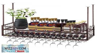 VEVOR Ceiling Wine Glass Rack 46.9 x 11.8 inch Hanging Wine Glass