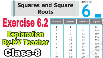 Exercise 6.2 / Class-8 Maths NCERT Chapter-6 Square And Square Roots Solution By-KV Teacher