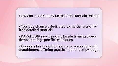 How Can I Find Quality Martial Arts Tutorials Online? | Fighting Arts Lab