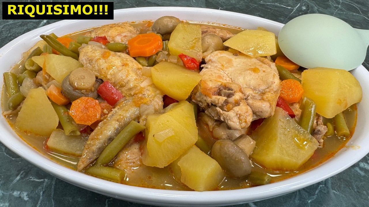 La mejor receta de pollo guisado | Fácil, barato y muy sabroso 😎 ¡Te encantará!