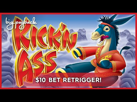 Kick'n A$$ Slot - $10 BET RETRIGGER - BACKUP SPIN SUCCESS!
