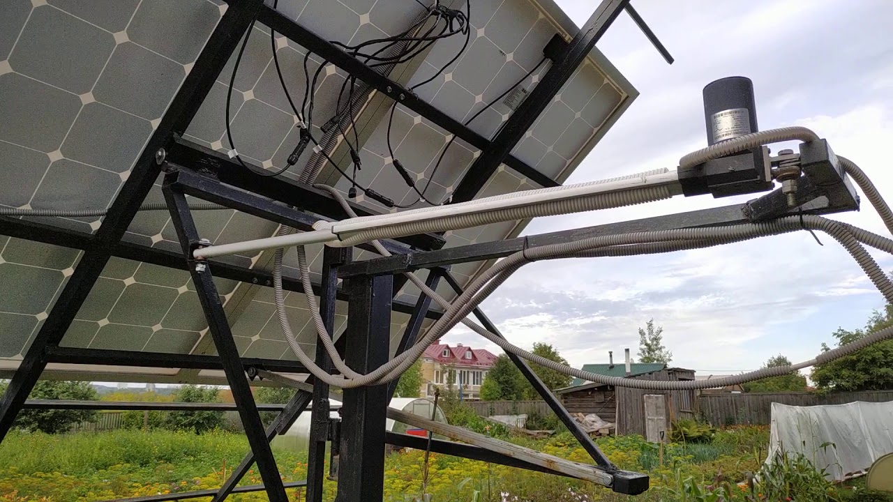 Двух осевой солнечный трекер на 1,4 киловатт своими руками, уже год ...