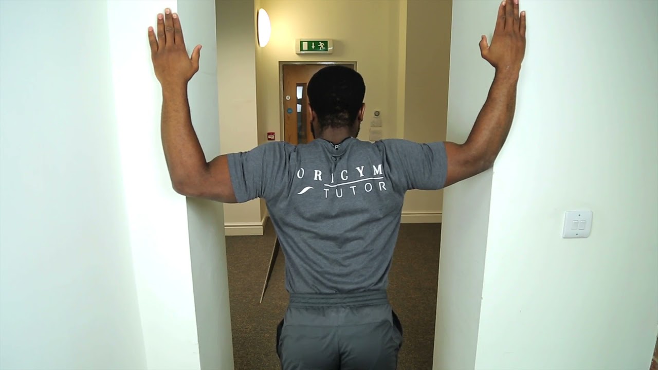 How To Do Doorway Pectoral Stretch Stretching Demo YouTube