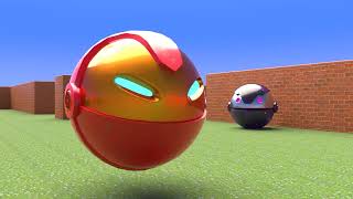 Stone Pacman vs Iron-Man Pacman - pacman animation #7