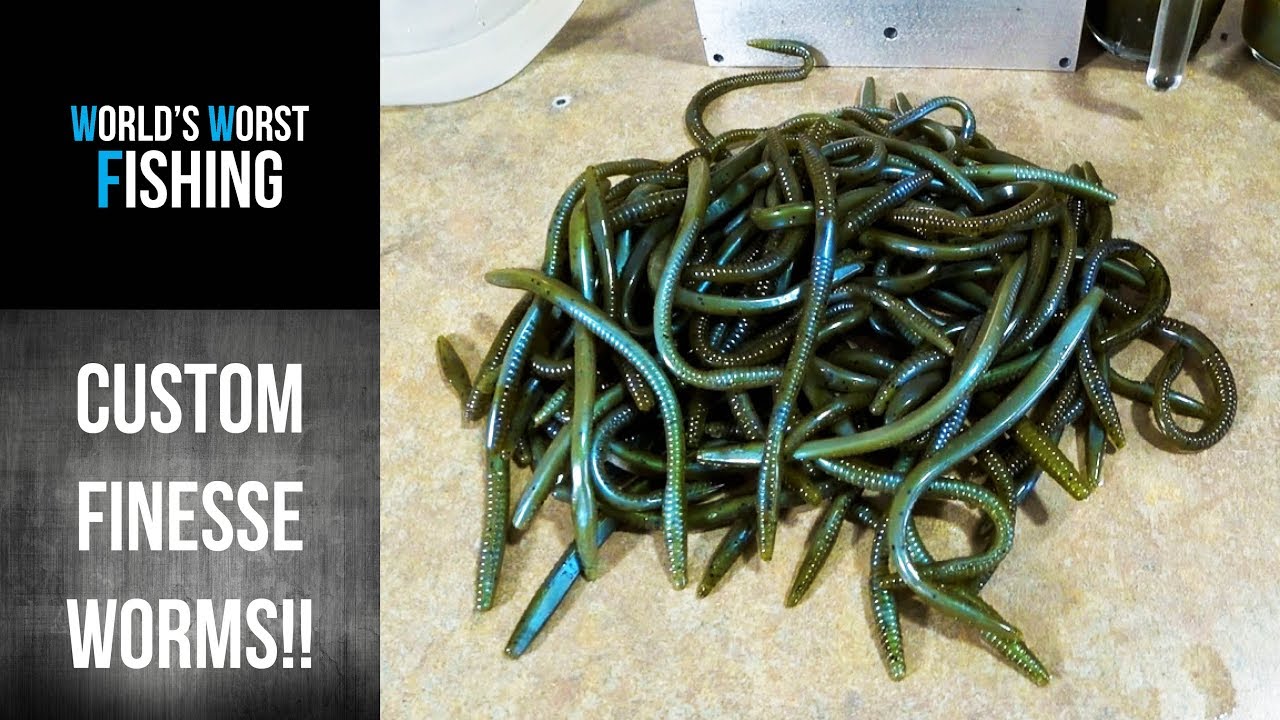 BLUE CRAW Finesse Worms For a Custom Order; Making Custom Soft