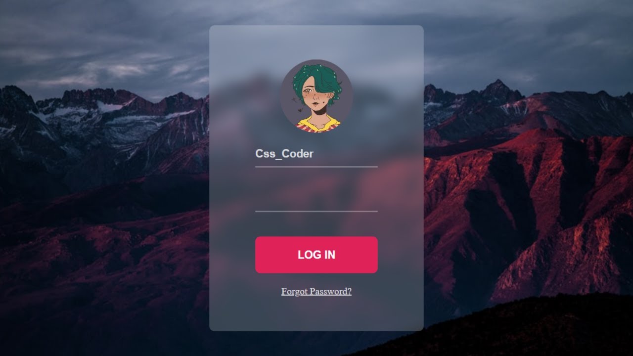 How To Create A Login Form In HTML CSS | Login Form Design Html & Css | Glassmorphism Design Css