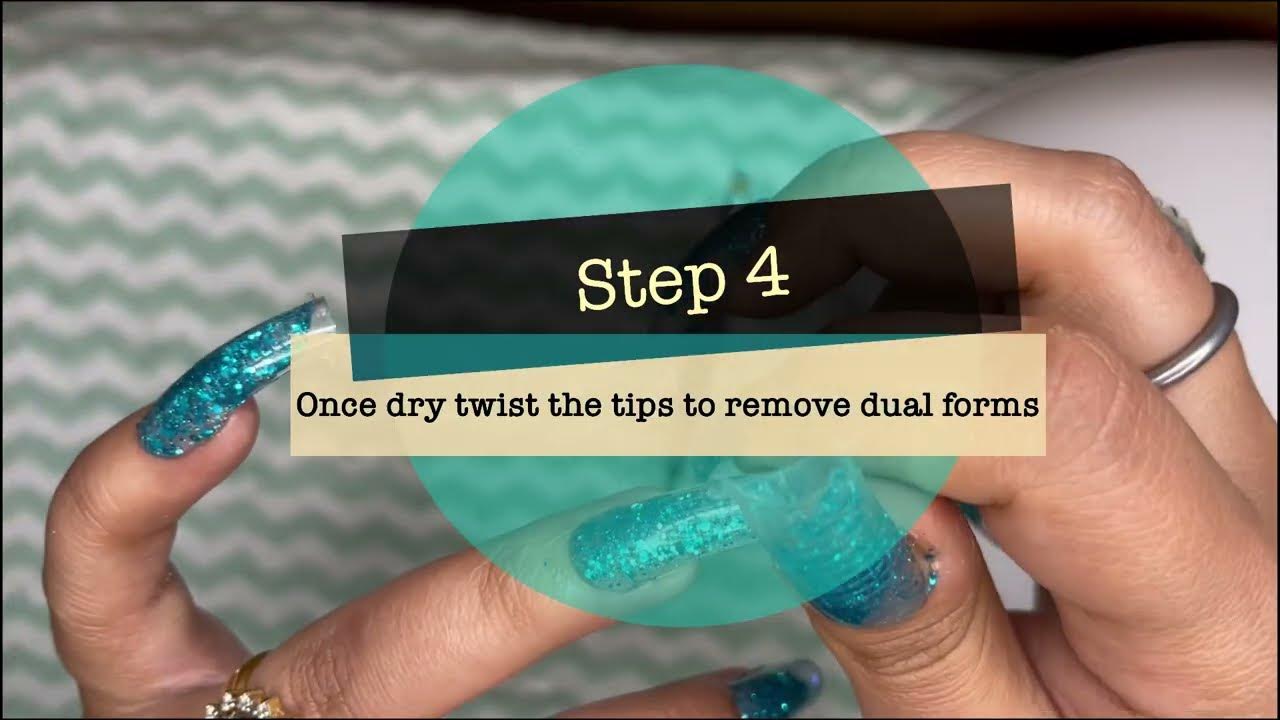 Polygel Nail Extension Tutorial using dual forms at home Steps for