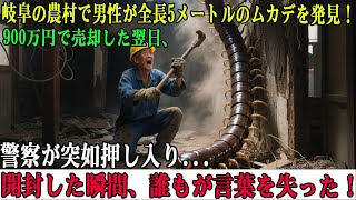 岐阜の農村で男性が全長5メートルのムカデを発見！900万円で売却した翌日、警察が突如押し入り…開封した瞬間、誰もが言葉を失った！