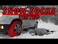 SNOW SOCKS VS SNOW CHAINS | Traction test &amp; brake test