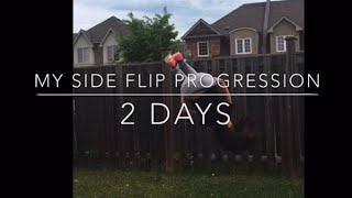 My side flip progression- 2 days