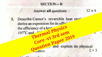 Thermal Physics Question Paper 2019 CBCS Syllabus Odisha // Physics Core-6 #majhibira