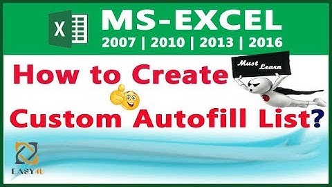 Custom Autofill List in Excel in HINDI - Lesson 26