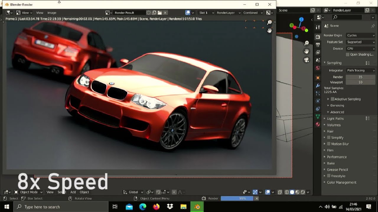 Blender Rendering Test BMW AMD 3200U Vega - YouTube