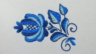 Цветочная вышивка : Гжель | Floral Embroidery : Gzhel