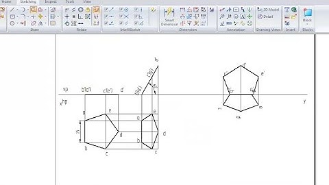 Pentagon lamina resting with a side both on HP and VP