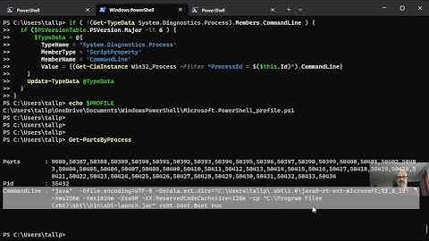Powershell: Show TCP ports and owning processes