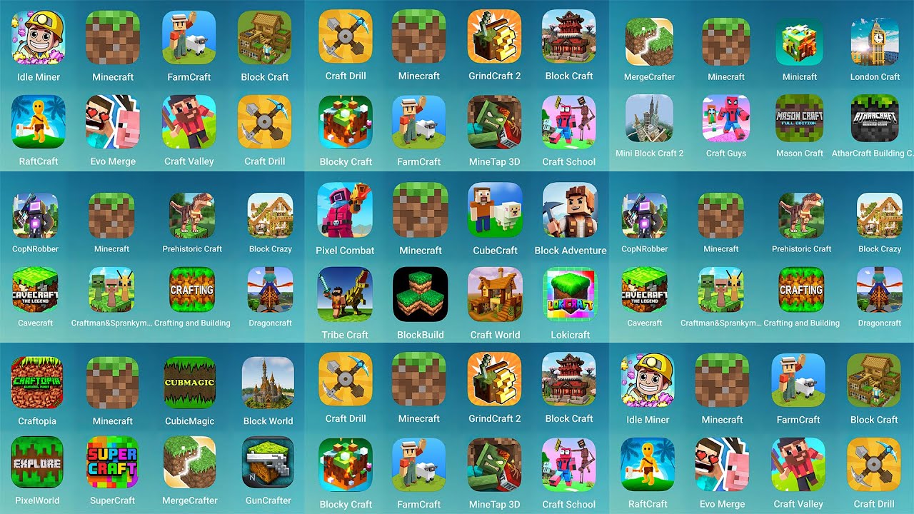 Idle Miner, Craftopia, Minecraft, MergeCrafter, Pixel Combat ...