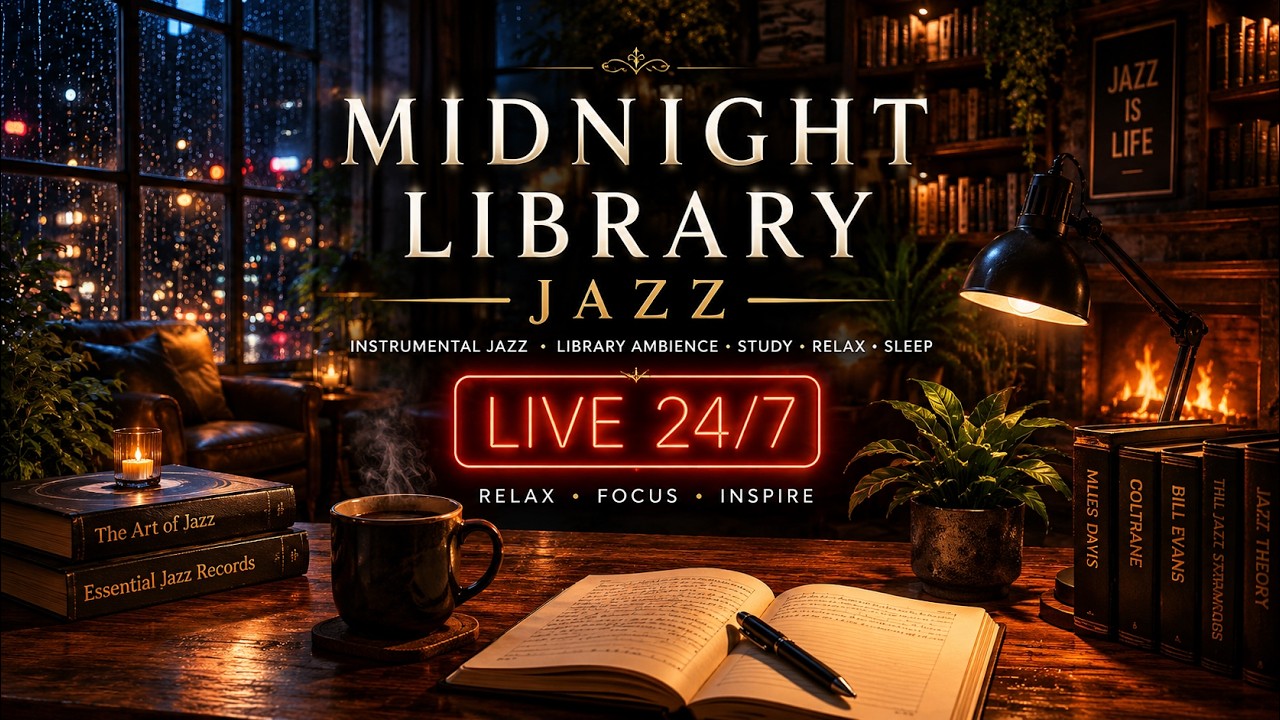 You find a cozy corner in the library to enjoy relaxing jazz music