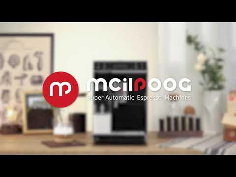 Mcilpoog Super Automatic Espresso Coffee Machine,Fully Automatic Espresso  Machine With Grinder, Easy To Use Touch Screen Coffee Maker with Milk  Frother.(WS-202)