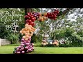 DIY Organic Balloon garland on the tree/Outdoor balloon set-up