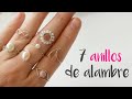 7 ANILLOS DE ALAMBRE paso a paso fáciles #250 😍😍