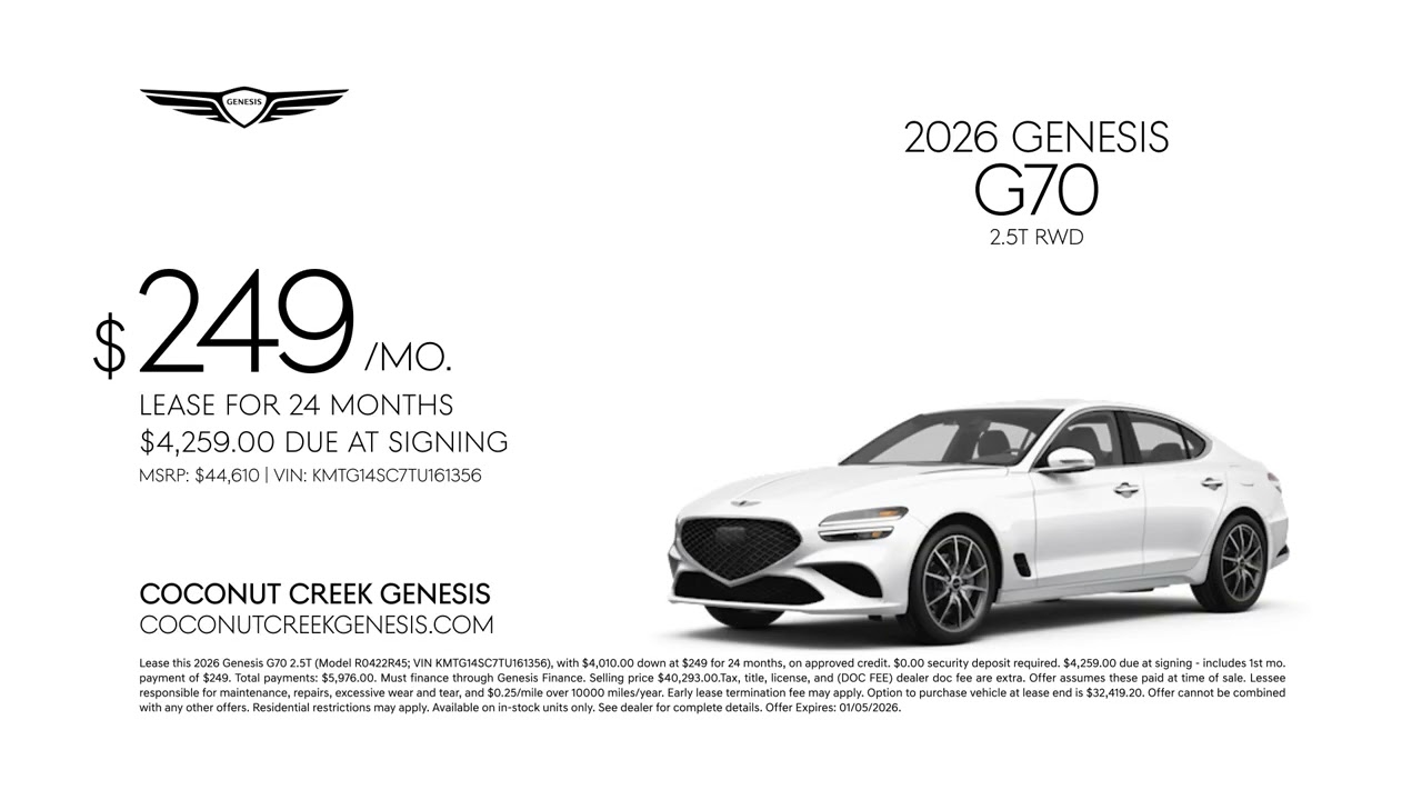 Genesis G70 12/21/2025 6635620