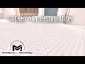 Penny Tile Installation + Grout | Post Frame Home Bathroom