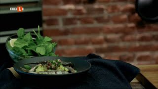 видео: Чернокоп на скара с картофи и маслини и рибена чорба  картинка: Чернокоп на скара с картофи и маслини и рибена чорба