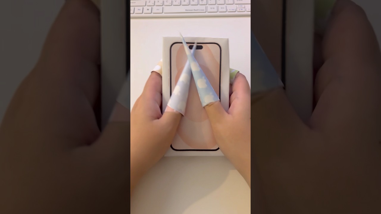 iPhone15 unboxing💗 #asmr #papercraft #iphone #squishy #craft #handmade #aesthetic #satisfying #diy