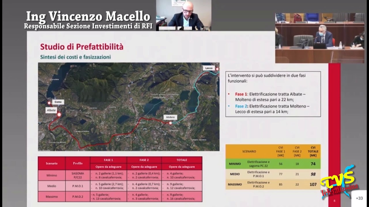 RFI - progetto di elettrificazione della linea ferroviaria Como-Lecco