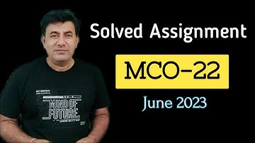 #Solved Assignment #MCO-22 #IGNOU #MCOM
