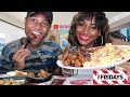 TGIF FRIDAYS CHICKEN & SHRIMP PASTA (MUKBANG @ 4:55)