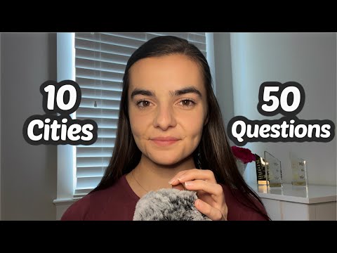 ASMR 50 Multiple Choice Trivia Questions About 10 Different Cities | How Many Can You Get?