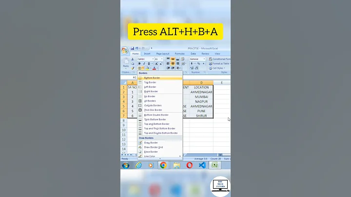 Get Borders in Ms Excel || thetechtutors #shorts #viral #viralshorts #youtubeshorts