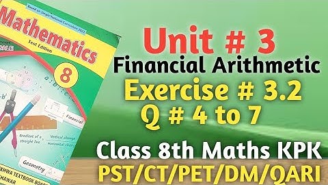 Exercise 3.2 Class 8th Maths KPK Q.(4 to 7)