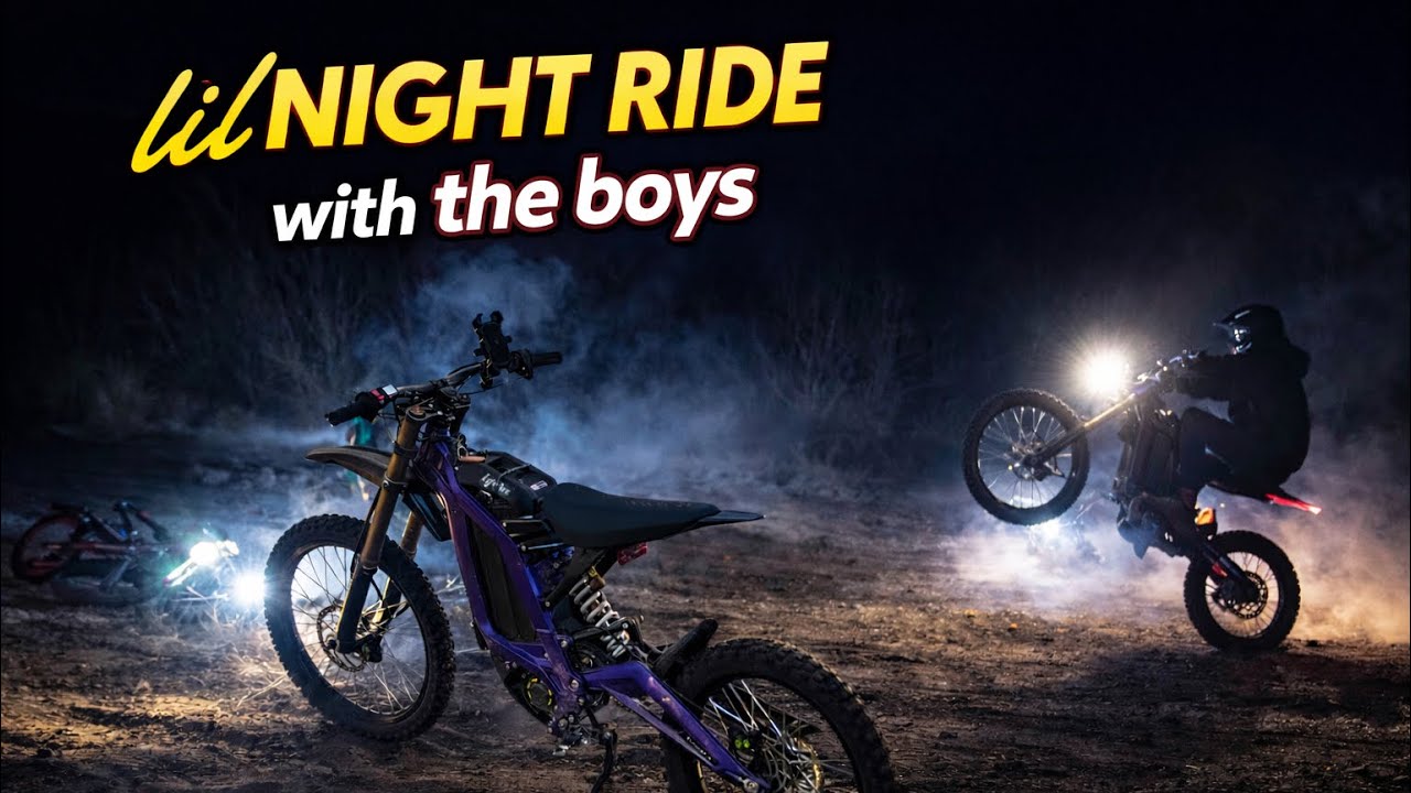 Lil night ride!! First long form! #surron #surronebike #bikelife #electricbike #loop #crash 
