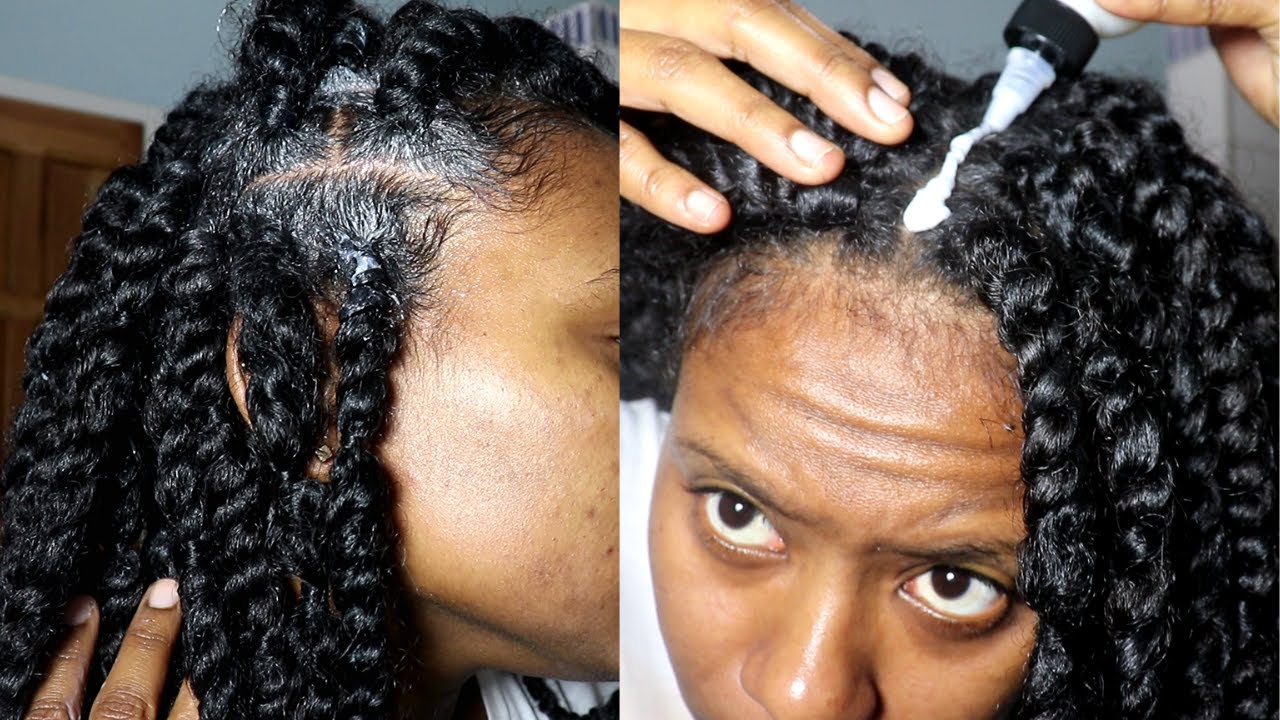 'Wash day' wearing braids/twist | Low manipulation styles - YouTube