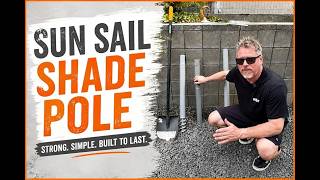 Setting Up A Sun Shade Sail Pole Was A Breeze! Watch This!