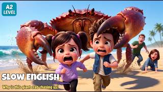Why Is This Giant Crab Chasing Us | Slow English Listening Practice for Beginners (A2 Level)